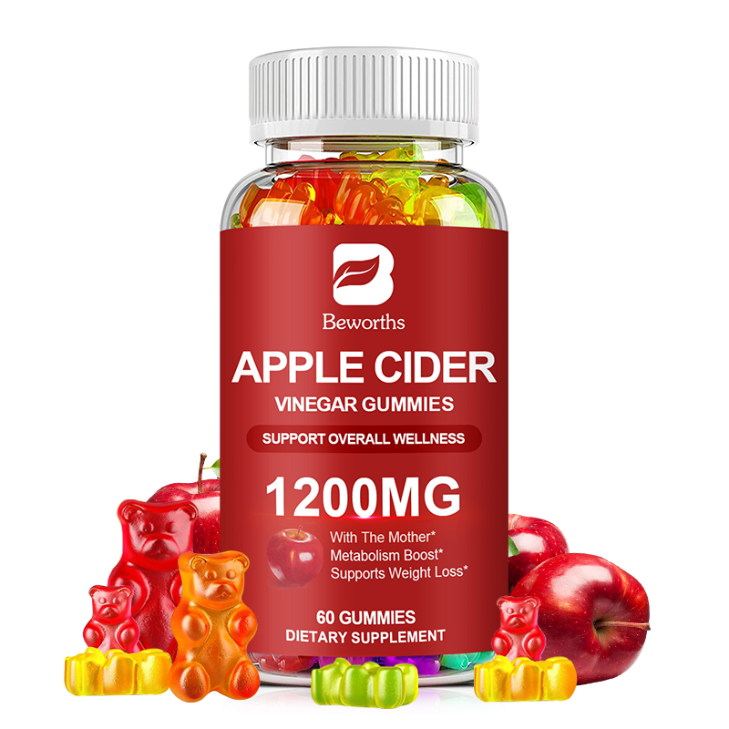 BEWORTHS Apple Cider Vinegar Bear Gummies Vitamins B12 B9 Relieve Fatigue Boost Immune System