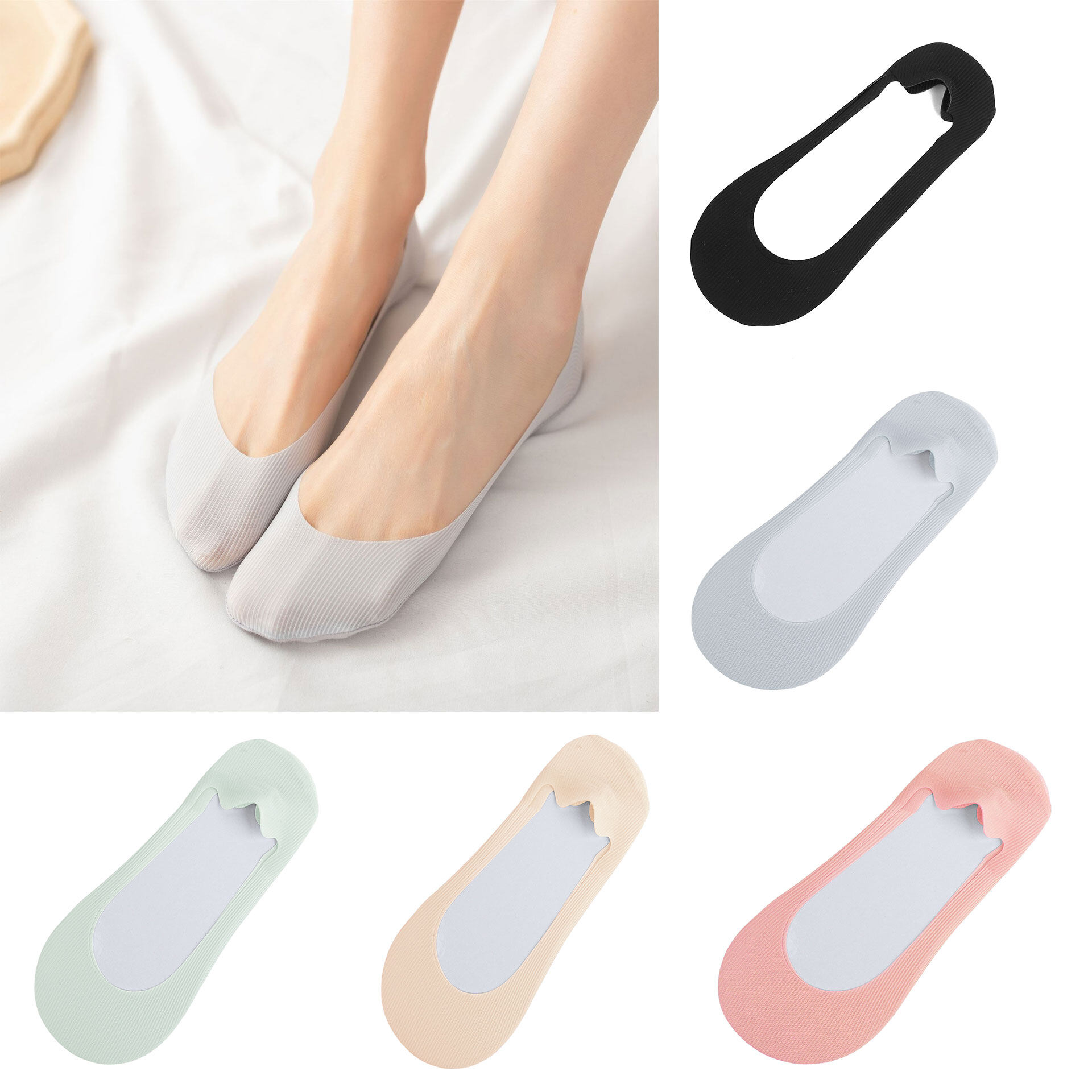 [Cutewomen2020] Boat Socks Women Low Cut Ankle Summer Ultra-thin Shallow Mouth Socks Non-slip Socks Socks Invisible