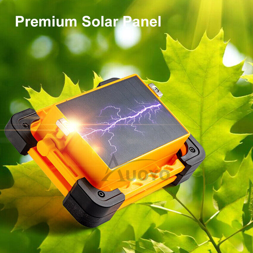 Auoyo Led Solar Lights Outdoor Waterproof Original Rechargeable Lamp Light Portable Solar Emergency Light Usb Led Sport Light Spotlight Outdoor SOS Warning Light Camping Light Rechargeable  Emergency 