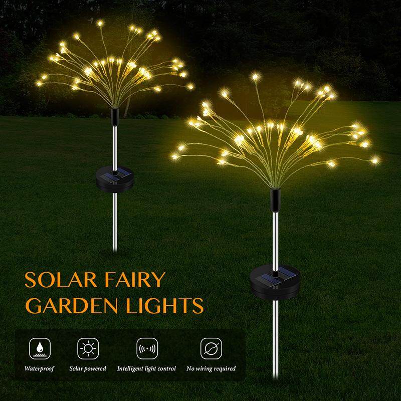 Solar Firework Dandelion Light Solar Garden Light Outdoor Waterproof 90/120/150 LED For Garden Holiday Wedding Party Christmas Decoration