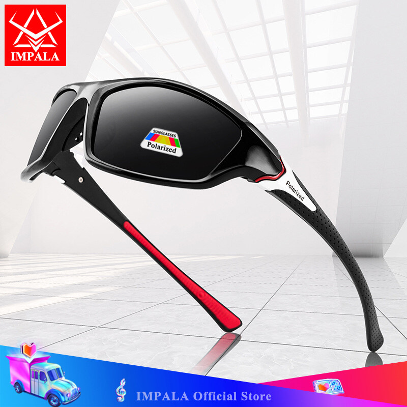 IMPALA PG1602W Fashion Polarized Sunglasses for Men and Women Anti Glare Sports Eyewear Korean Style Anti Sunshine UV400 HD Lens Night Vision Sun Glasses for Fisihing Driving Cycling