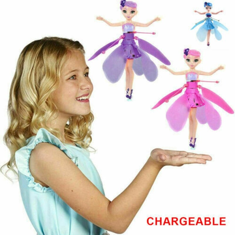 New Flying Fairy Infrared Electronic Induction Control Princess Animation Ice Anna Elsa Dolls Girls Toys New Year Birthday Present Christmas Gift