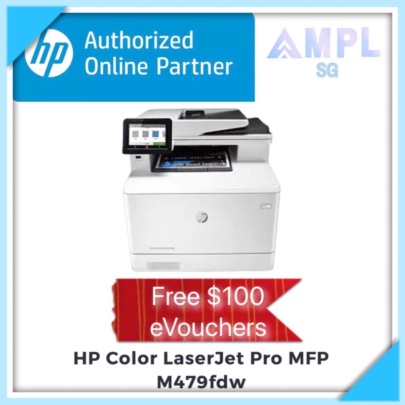 HP M479fdw Color LaserJet Pro Print/Copy/Scan/Fax/Email/Wireless/Automatic Duplex Printing/Single pass duplex scan(Free $100 eVoucher) Orderable for HP 416A Black 416X Black,Cyan,Magenta,Yellow m479 4