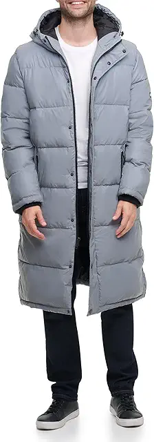 DKNY Arctic Cloth Hooded Extra Long Parka Jacket